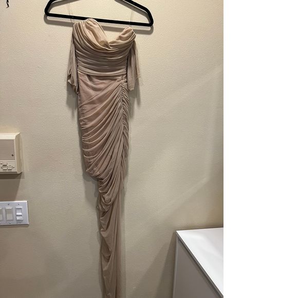 NEW Size S Nookie x REVOLVE Dita Mesh Gown in Nude Tan Beige REVOLVE MSRP $369 - Picture 5 of 9